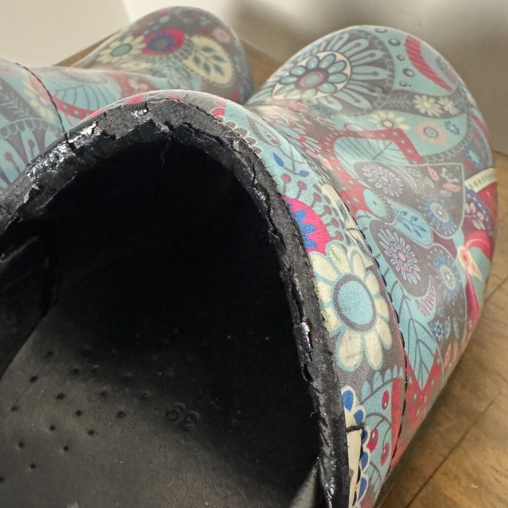 Dansko Paisley Floral Professional Clogs Nursing Shoes EU 39 US 8.5-9 - Picture 8 of 9